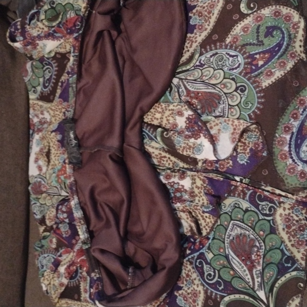 Paisley Strapless Dress With Earrings Euc - Picture 8 of 10